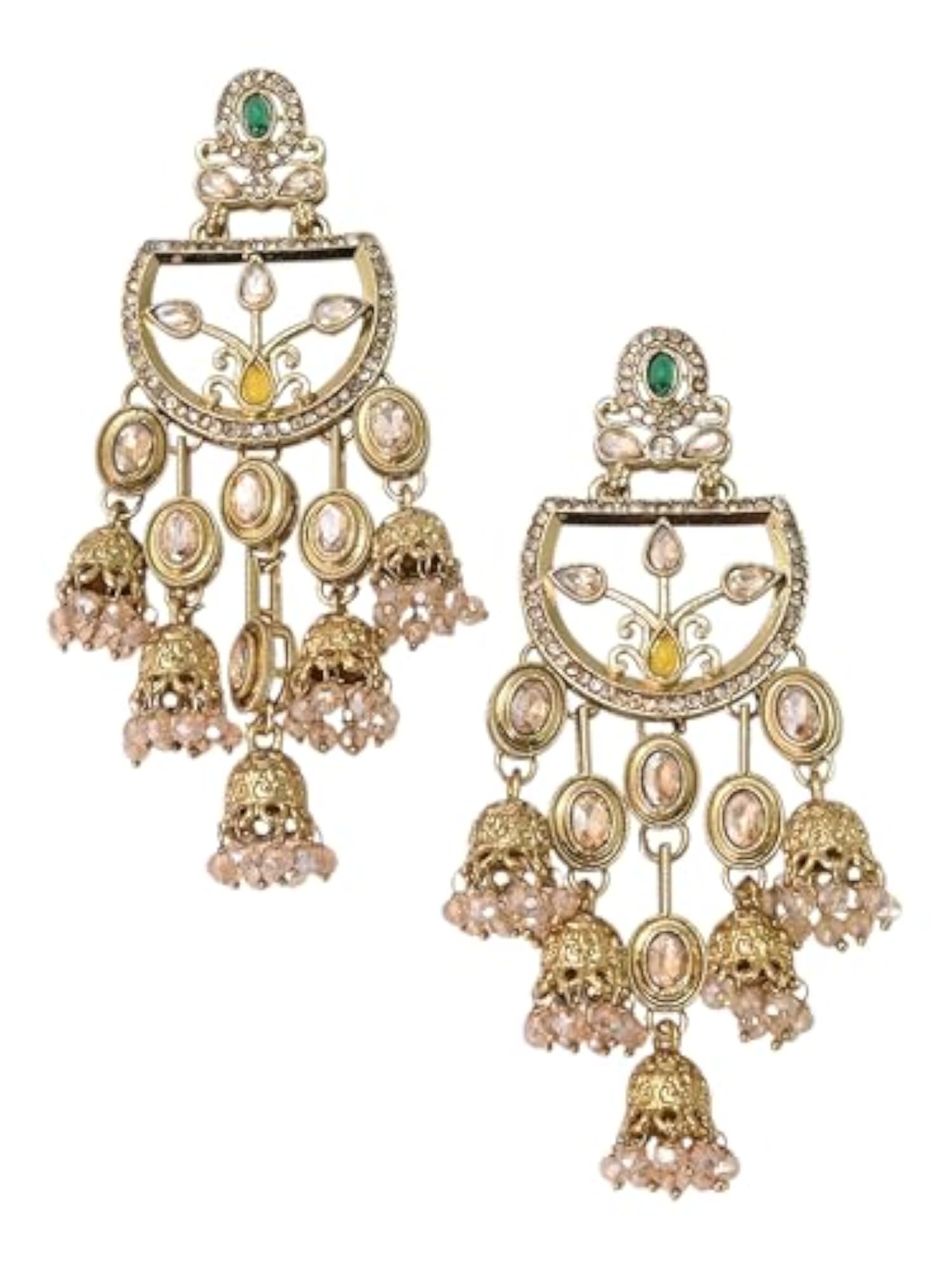 Gold Plated Multi Stylish Chandbali Jhumka Earrings